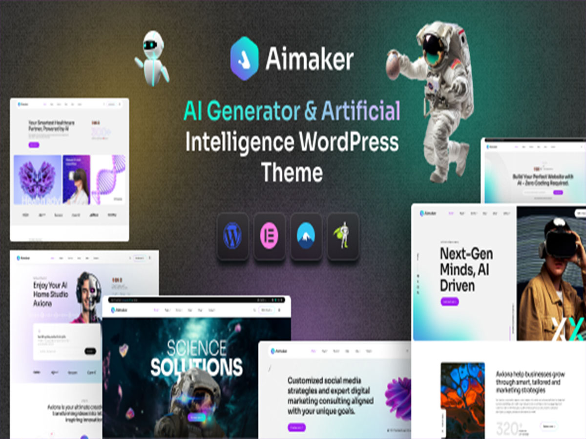 Aimaker – Tema WordPress para Inteligência Artificial, Agências de IA, SaaS e Empresas de Tecnologia