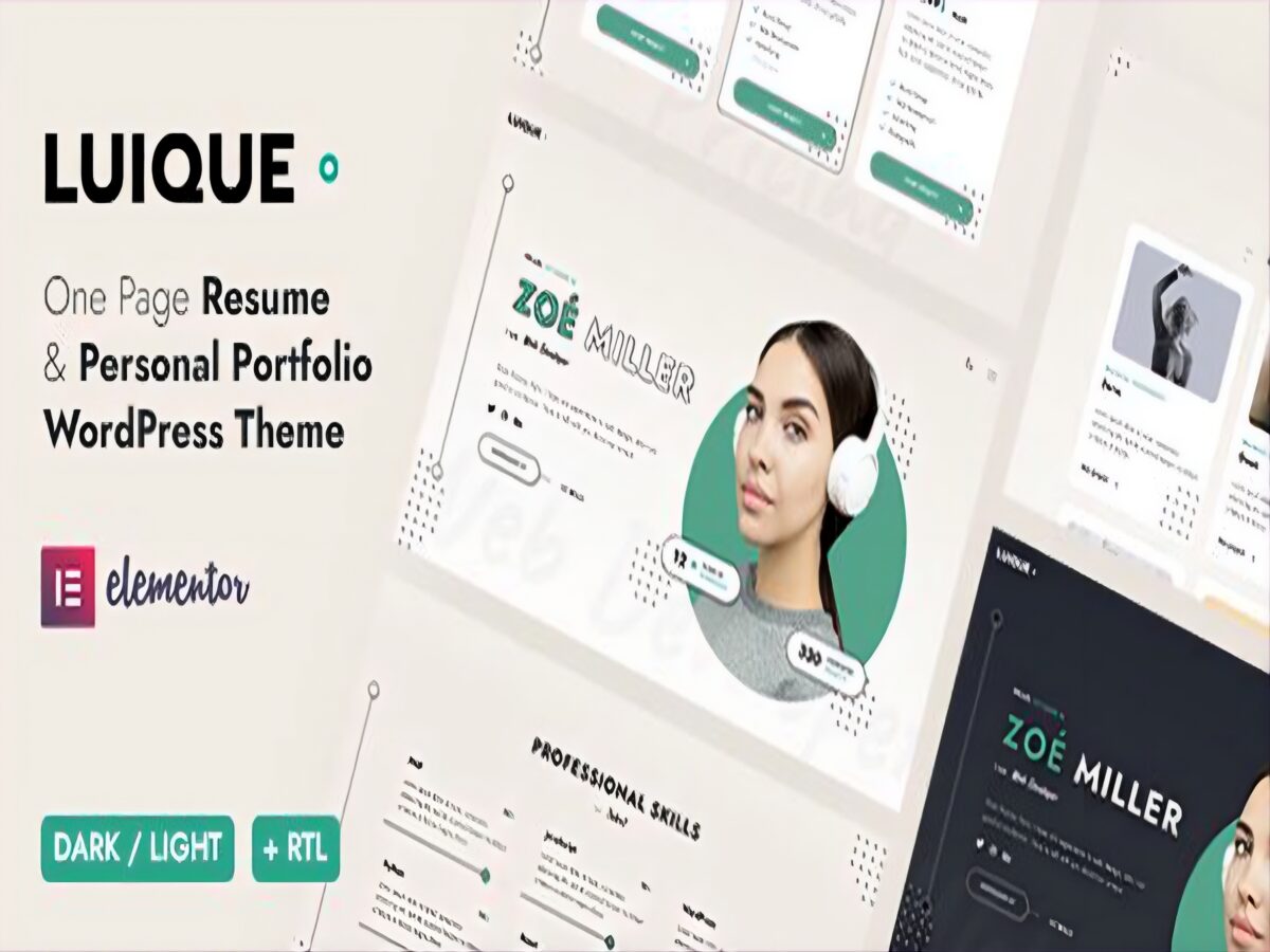 Luique – Tema WordPress para Portfólio, Currículo, Freelancer e Profissionais Criativos