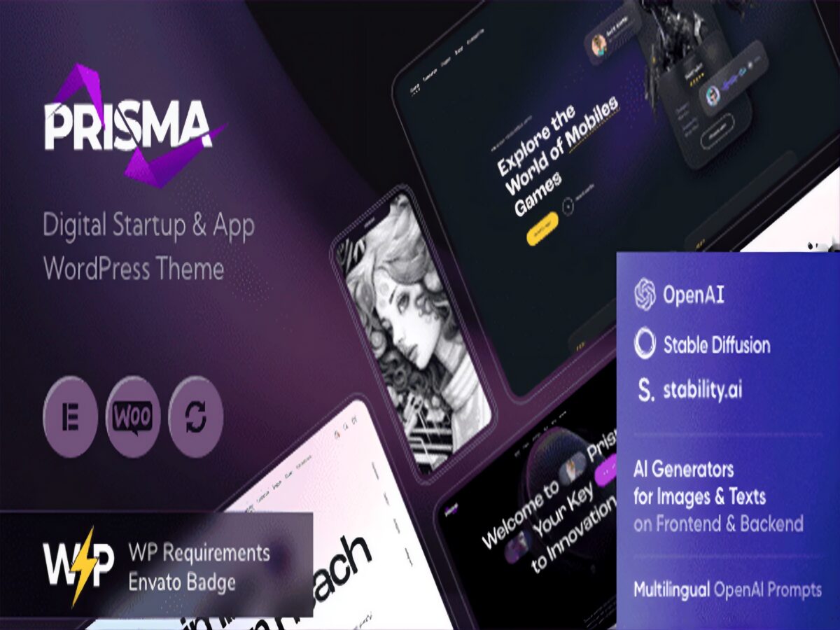Prisma – Tema WordPress para Startups, Aplicativos, SaaS, IA e Tecnologia